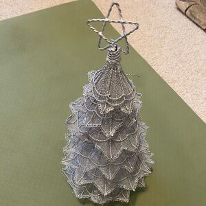 Silver Wire Christmas Tree Decoration